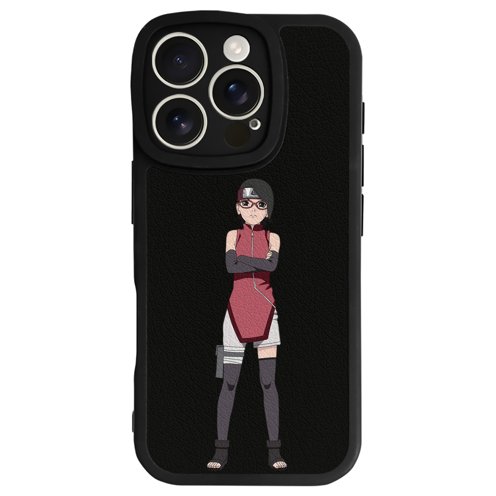 （画像用） NARUTO -ナルト- うちは サラダ Uchiha Sarada 【iPhone 16シリーズ対応】シリコンスマホケース（レザー調） 材質：シリコン